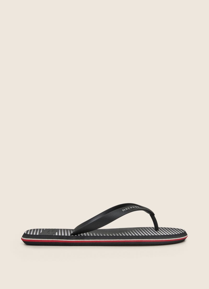 Hackett Logo Flip Flop Herr Svarta | GQPCBJ-607