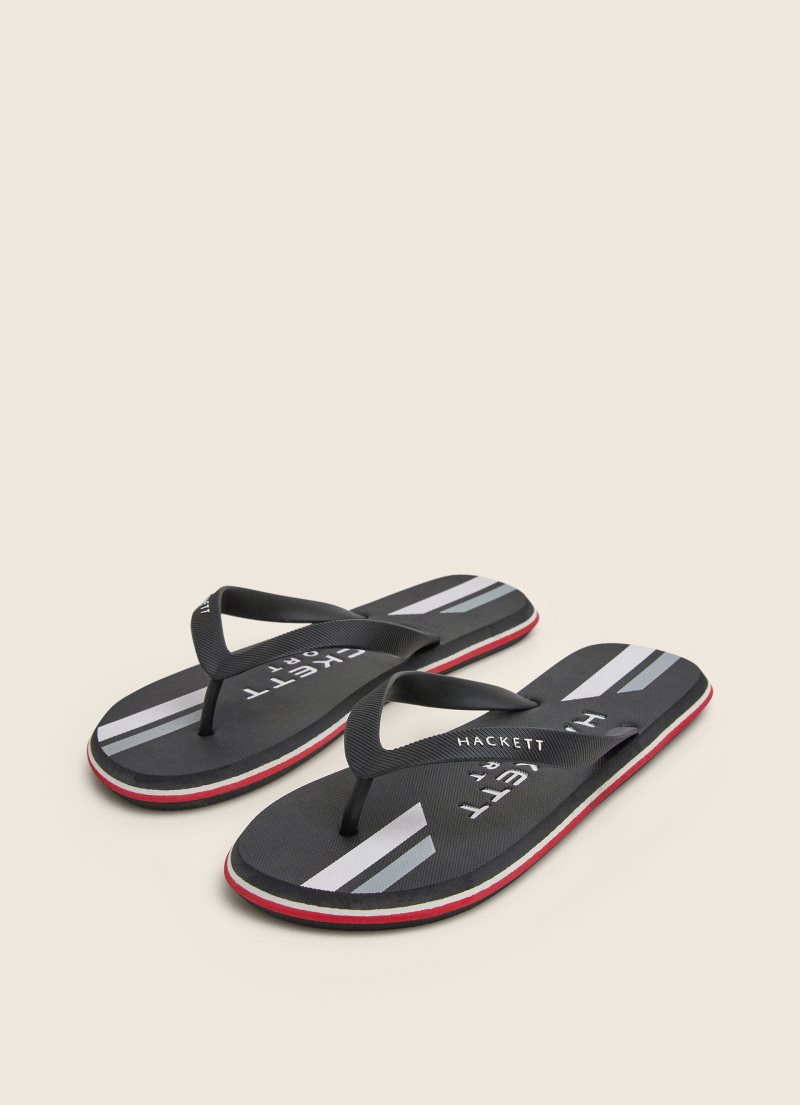 Hackett Logo Flip Flop Herr Svarta | PTCBNH-831