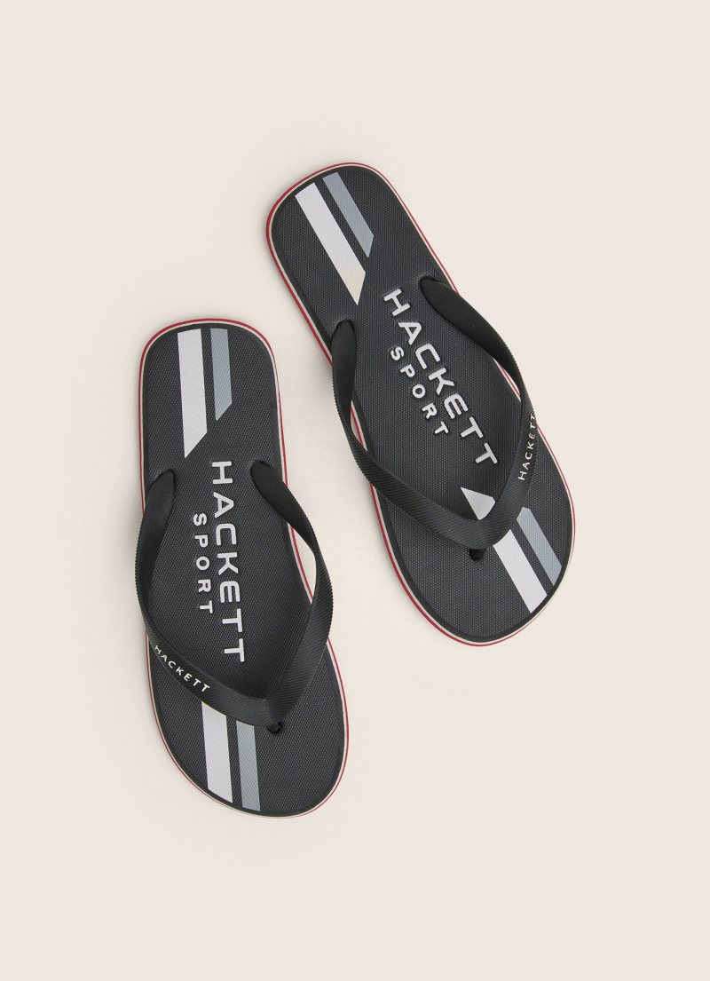 Hackett Logo Flip Flop Herr Svarta | PTCBNH-831