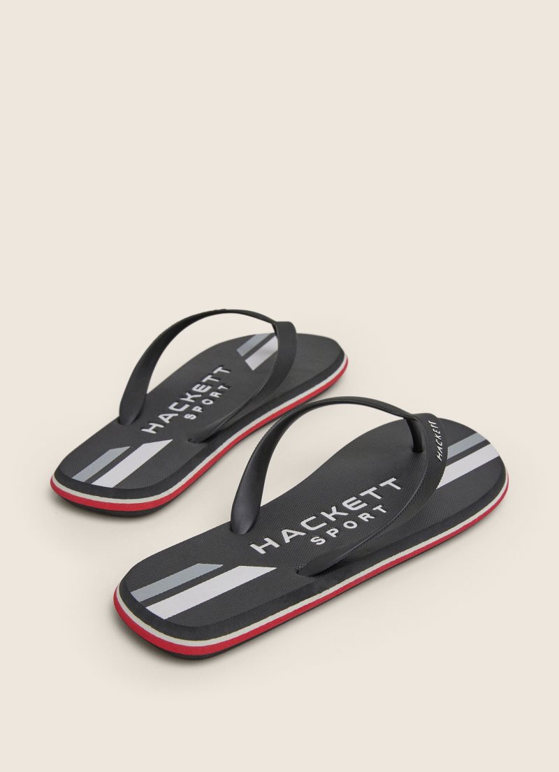 Hackett Logo Flip Flop Herr Svarta | PTCBNH-831