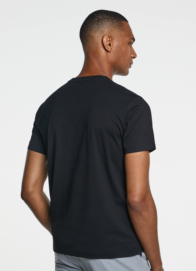 Hackett Logo Printed T-shirt Herr Svarta | YVJGNQ-243