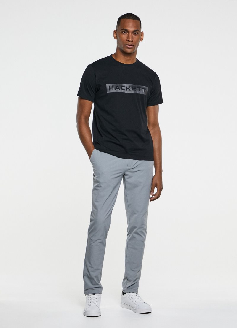 Hackett Logo Printed T-shirt Herr Svarta | YVJGNQ-243