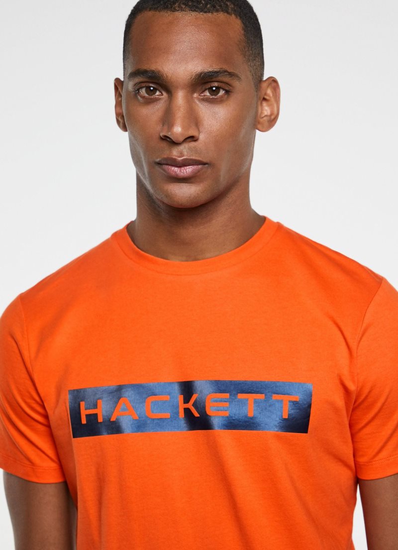 Hackett Logo Printed T-shirt Herr | VUWCDO-357