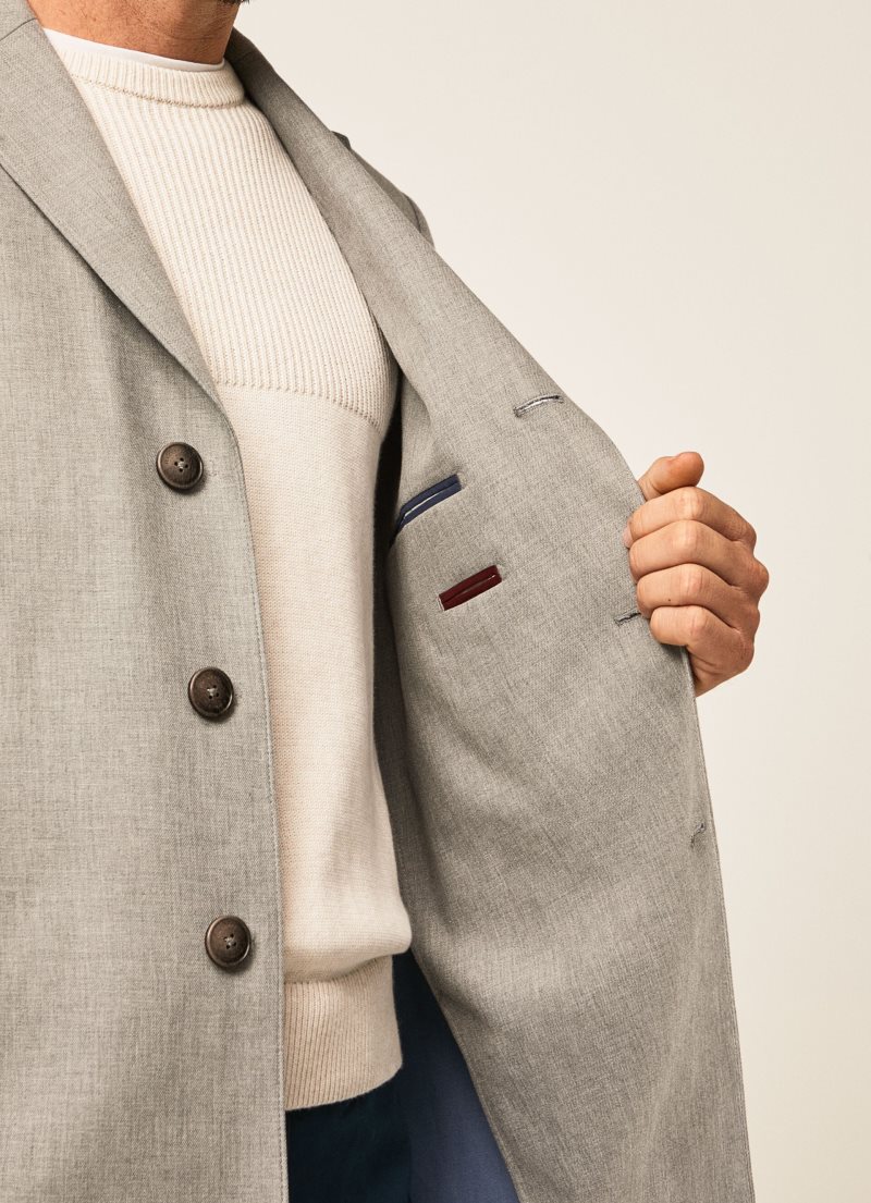 Hackett Loose-cut Overcoat Jacka Herr Ljusgrå | UTQKAN-082