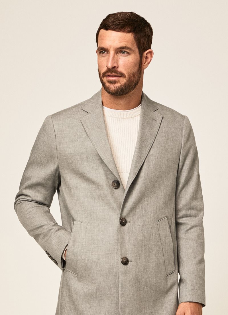 Hackett Loose-cut Overcoat Jacka Herr Ljusgrå | UTQKAN-082