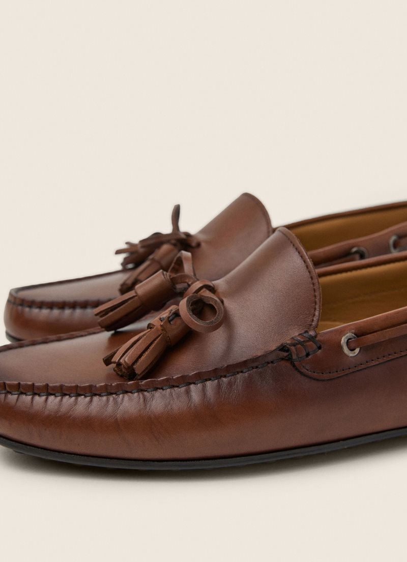 Hackett Läder Driver Loafers Casual Skor Herr Bruna | SXURLA-496