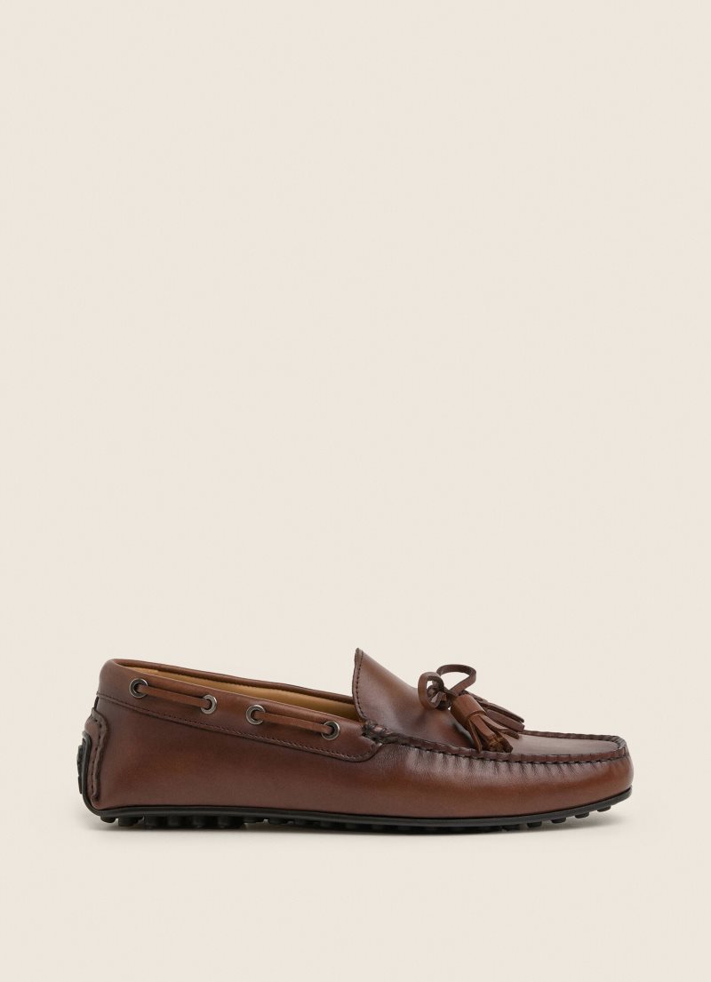 Hackett Läder Driver Loafers Casual Skor Herr Bruna | SXURLA-496