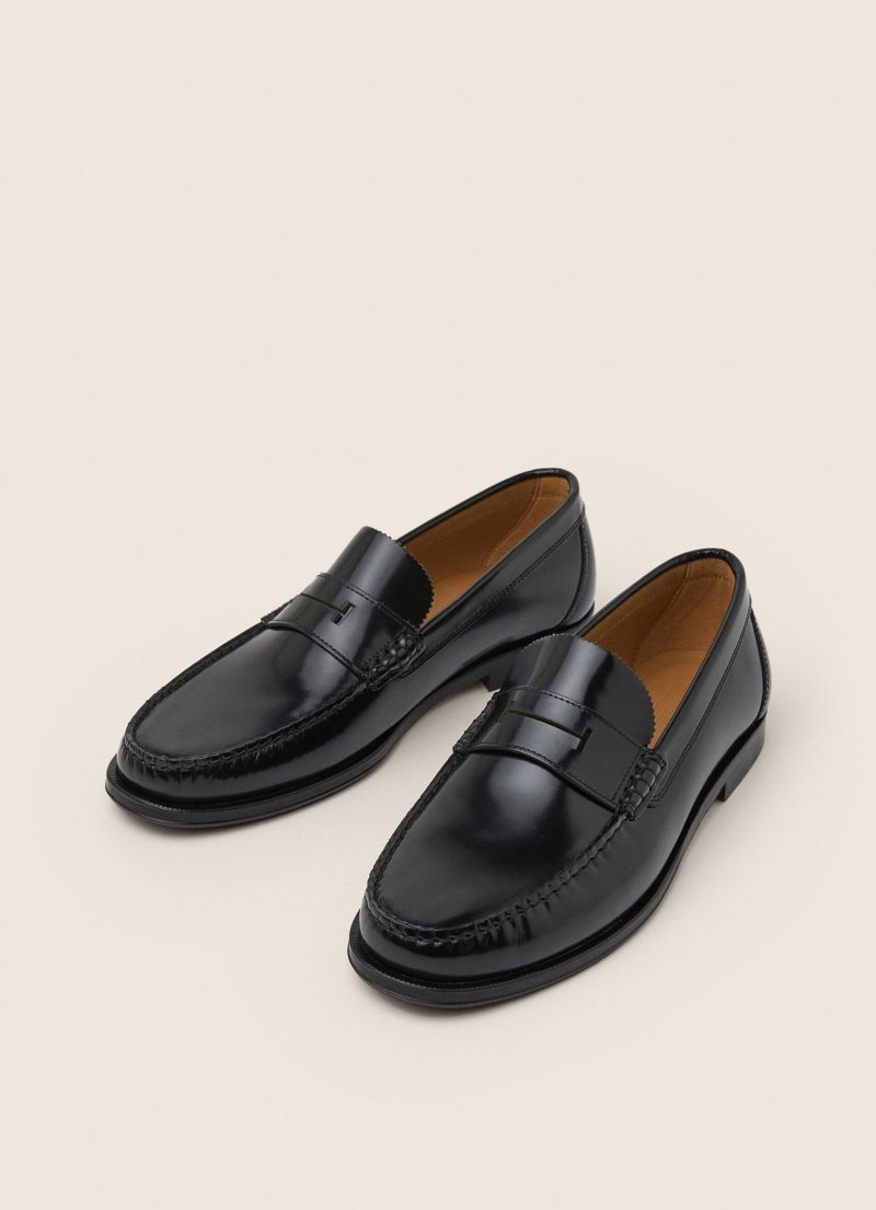 Hackett Läder Smith Loafers Formal shoes Herr Svarta | KHNBDE-915