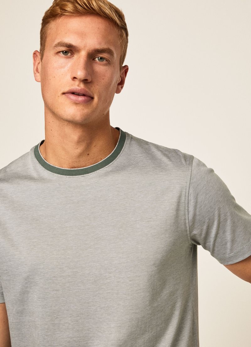 Hackett Micro Randig Print T-shirt Herr | HABWYF-879