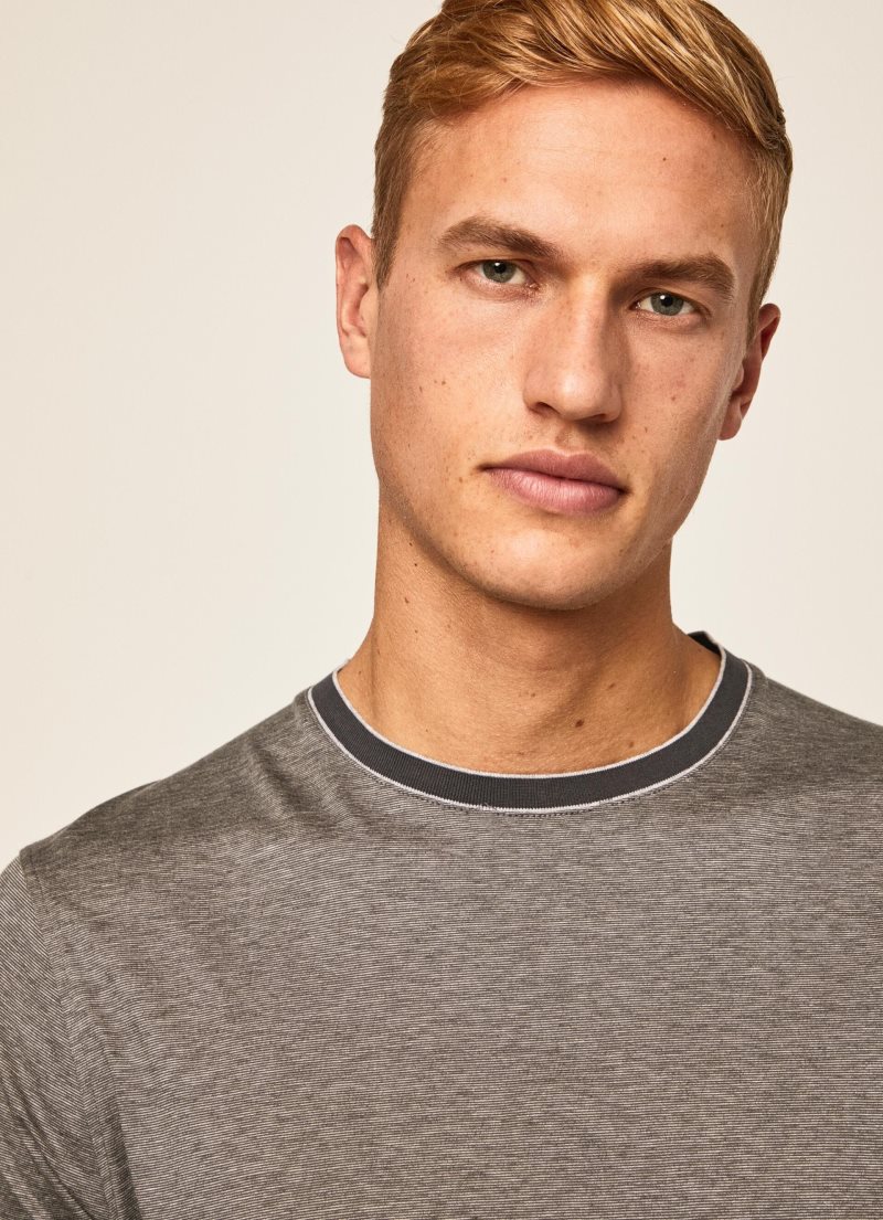 Hackett Micro Randig Print T-shirt Herr | TJZPEU-768