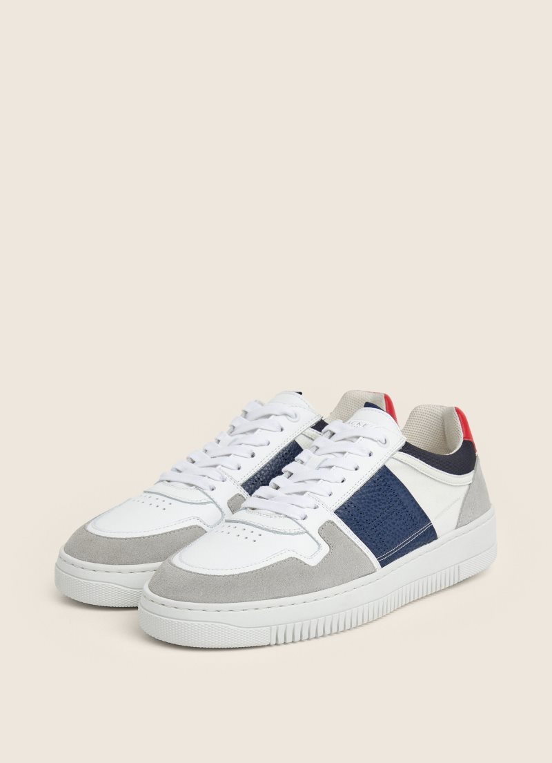 Hackett Microperforated Läder Sneakers Träningsskor Herr Ljusgrå | CVJFRQ-258