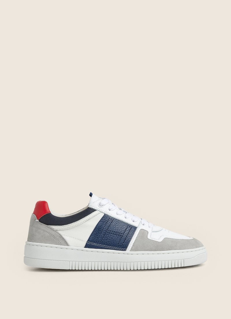 Hackett Microperforated Läder Sneakers Träningsskor Herr Ljusgrå | CVJFRQ-258