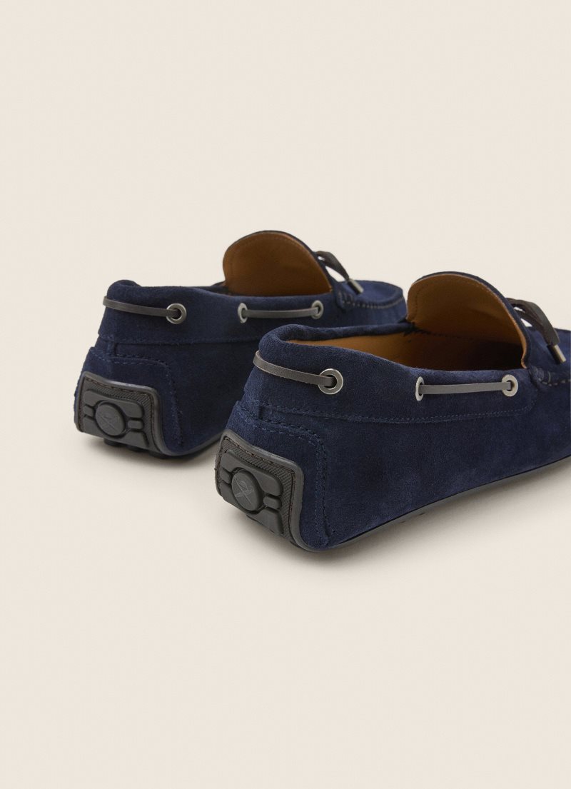 Hackett Mocka Driver Loafers Herr Marinblå | AINGHR-913