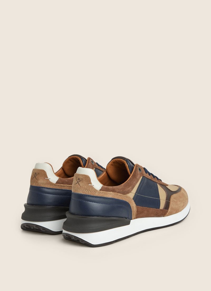 Hackett Mocka-detailed Combined Sneakers Casual Skor Herr Bruna | MCJSKA-196