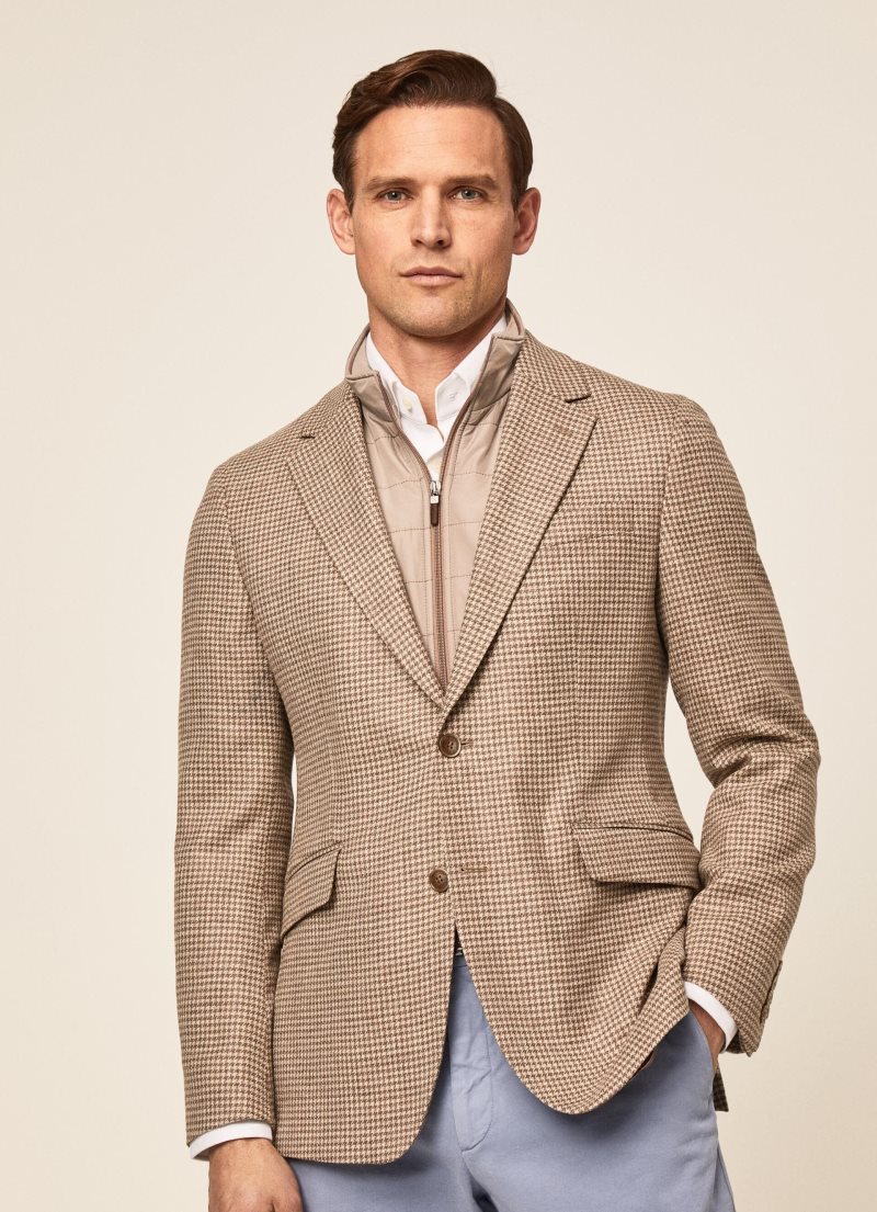 Hackett Multilayer Ull Blazers Herr Grå Bruna Beige | DFGHSX-752