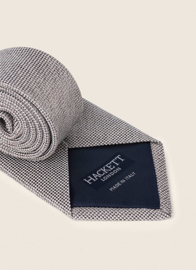 Hackett Natte Woven Slipsar Herr Grå Bruna | JLUSTB-687