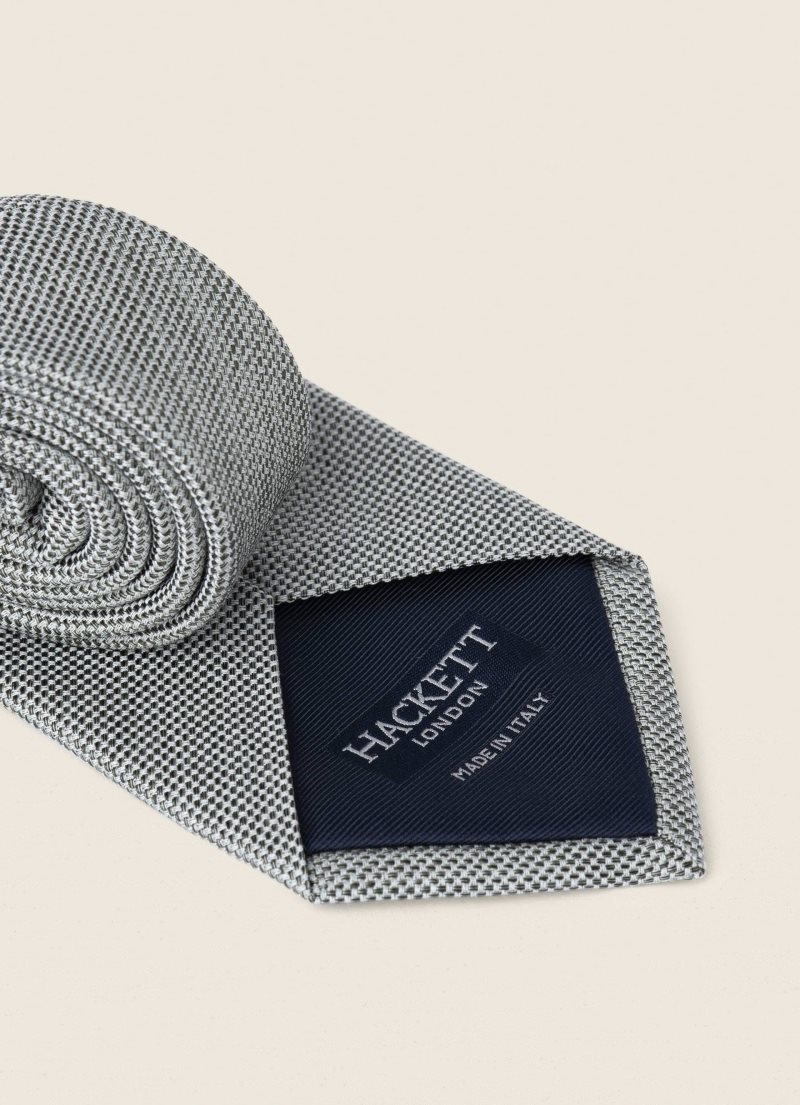 Hackett Natte Woven Slipsar Herr Mörkgröna | WEZSXB-087