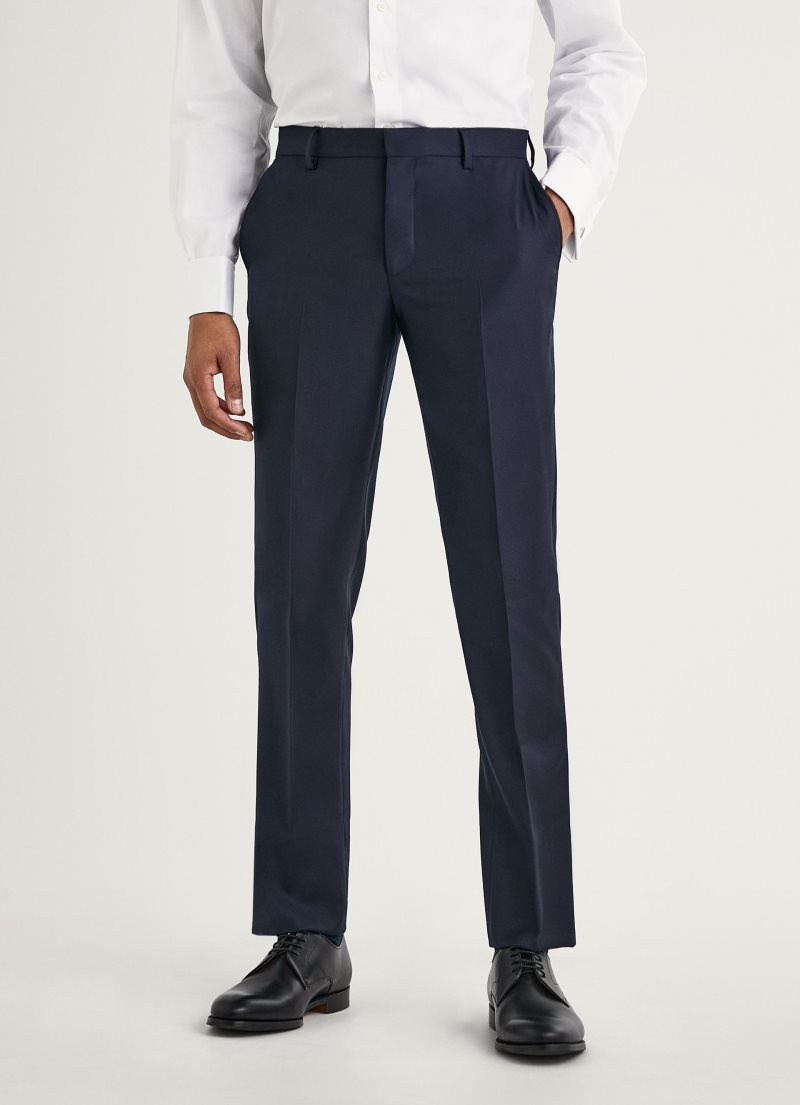 Hackett Plain Ull Trousers Kostymer Herr Marinblå | LNEPSU-635