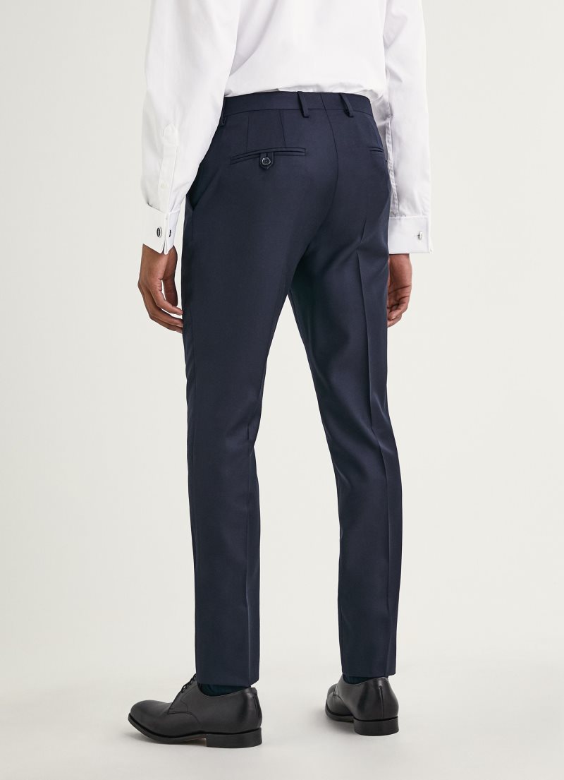 Hackett Plain Ull Trousers Kostymer Herr Marinblå | LNEPSU-635