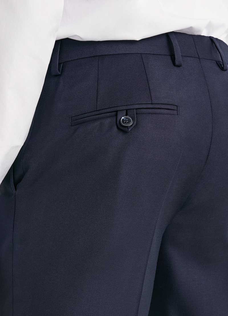 Hackett Plain Ull Trousers Kostymer Herr Marinblå | LNEPSU-635