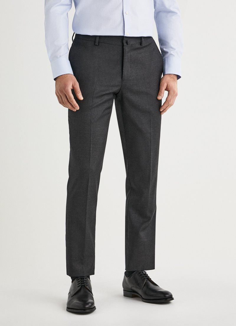 Hackett Plain Ull Trousers Kostymer Herr Grå | PJFVTN-016