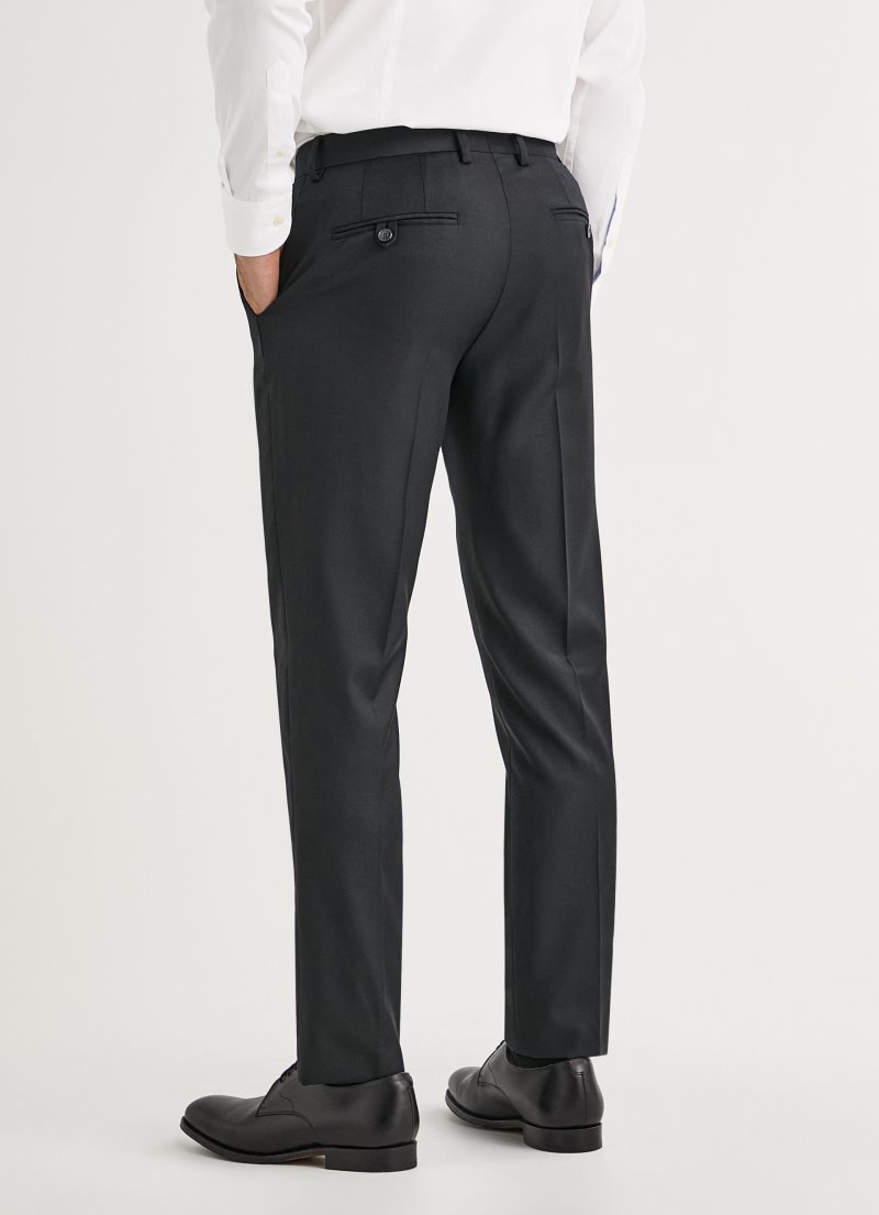 Hackett Plain Ull Trousers Kostymer Herr Svarta | RGLOPA-291