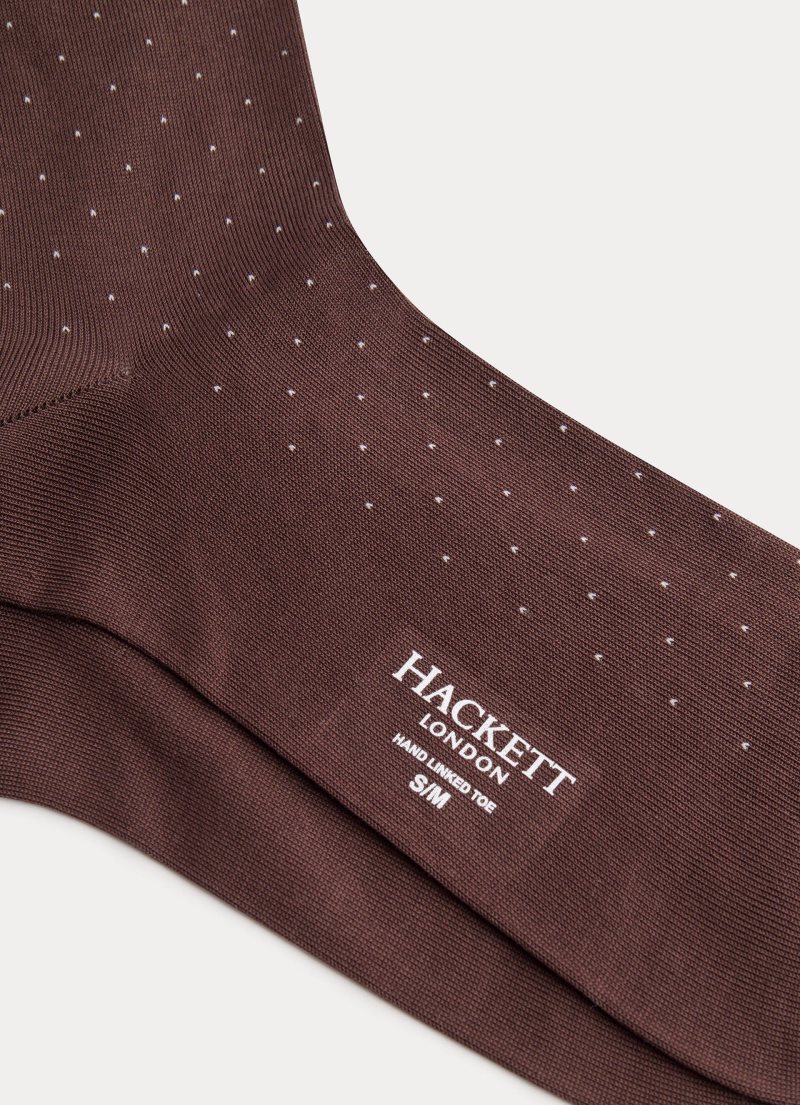 Hackett Polka-dot Print Strumpor Herr Bruna Vita | CVKSZX-169