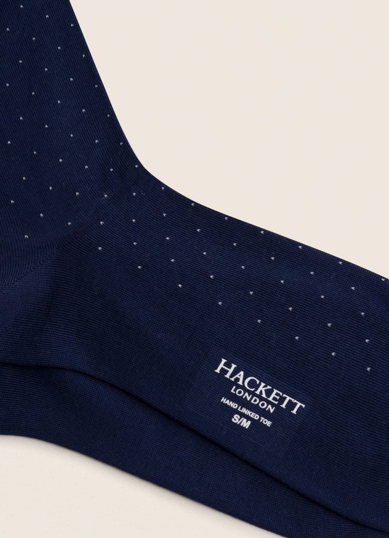 Hackett Polka-dot Print Strumpor Herr Marinblå Vita | OVYPFB-986