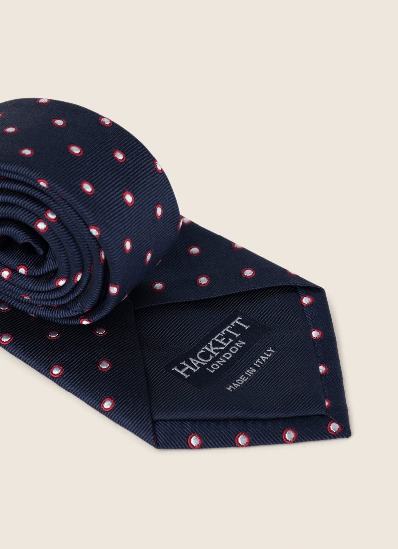 Hackett Polka-dots Print Slipsar Herr Marinblå | GVQEFO-519