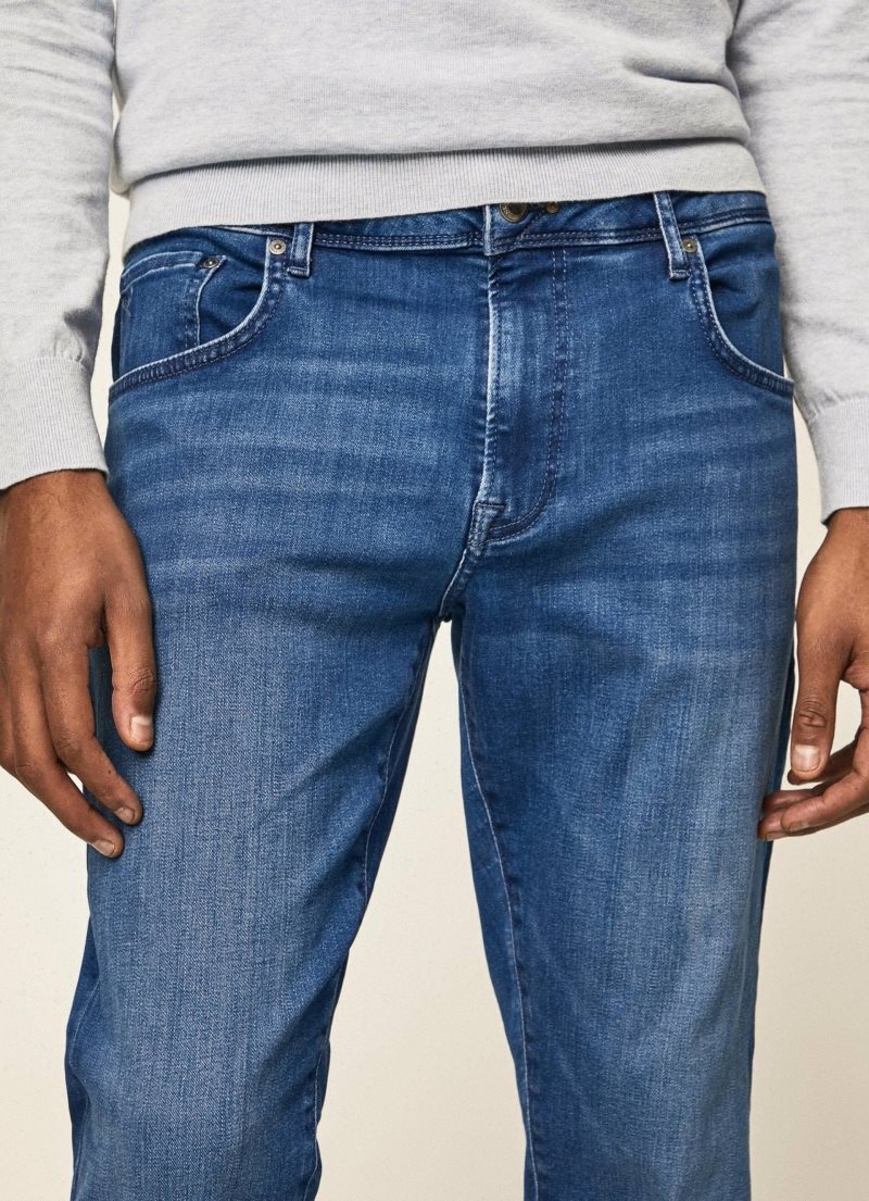 Hackett Powerflex Jeans Herr Blå | LNWCTZ-423