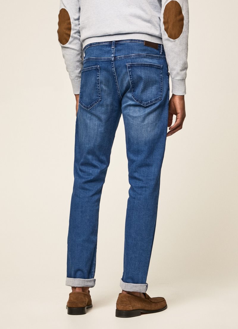 Hackett Powerflex Jeans Herr Blå | LNWCTZ-423