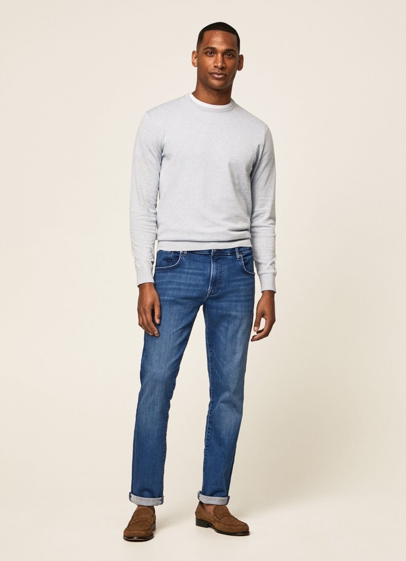 Hackett Powerflex Jeans Herr Blå | LNWCTZ-423