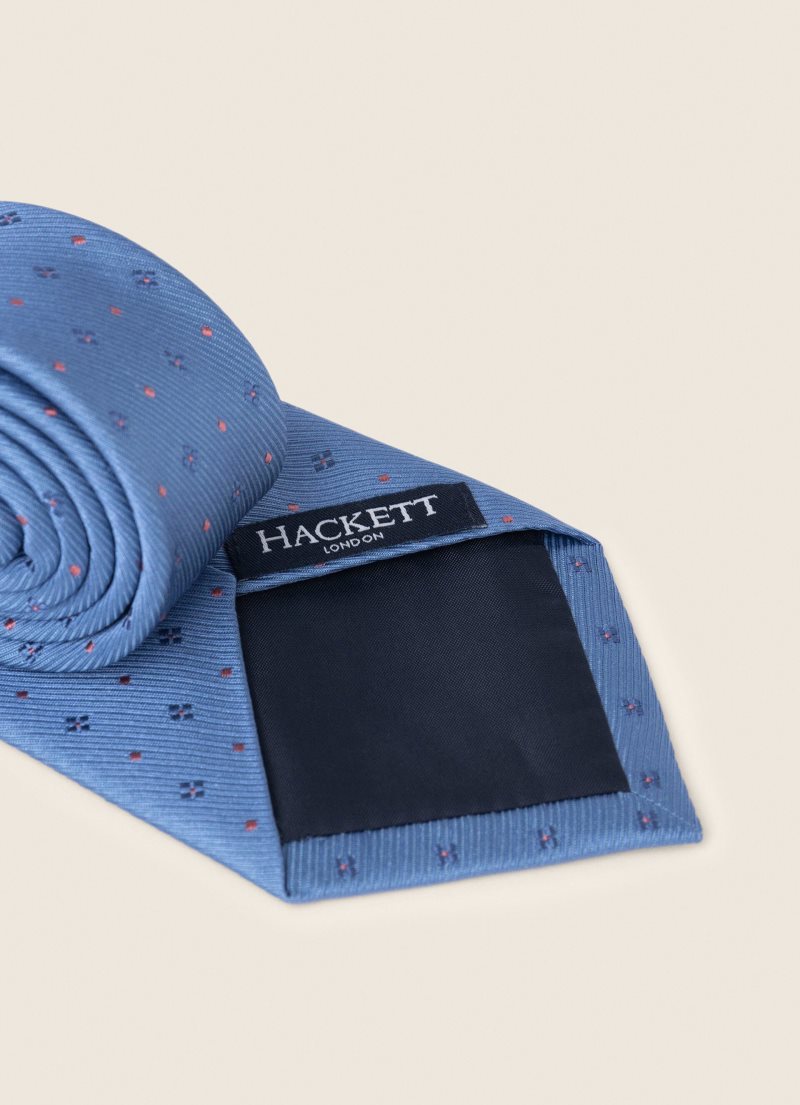 Hackett Printed Slipsar Herr Blå | YJTCWH-420