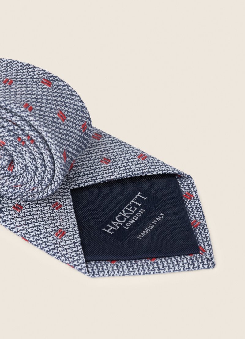 Hackett Printed Slipsar Herr Marinblå | DLEMGW-381