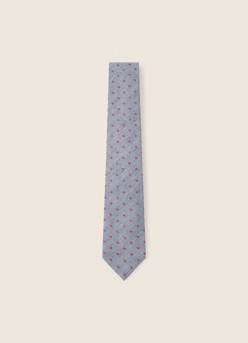 Hackett Printed Slipsar Herr Silver | BWMSUF-084