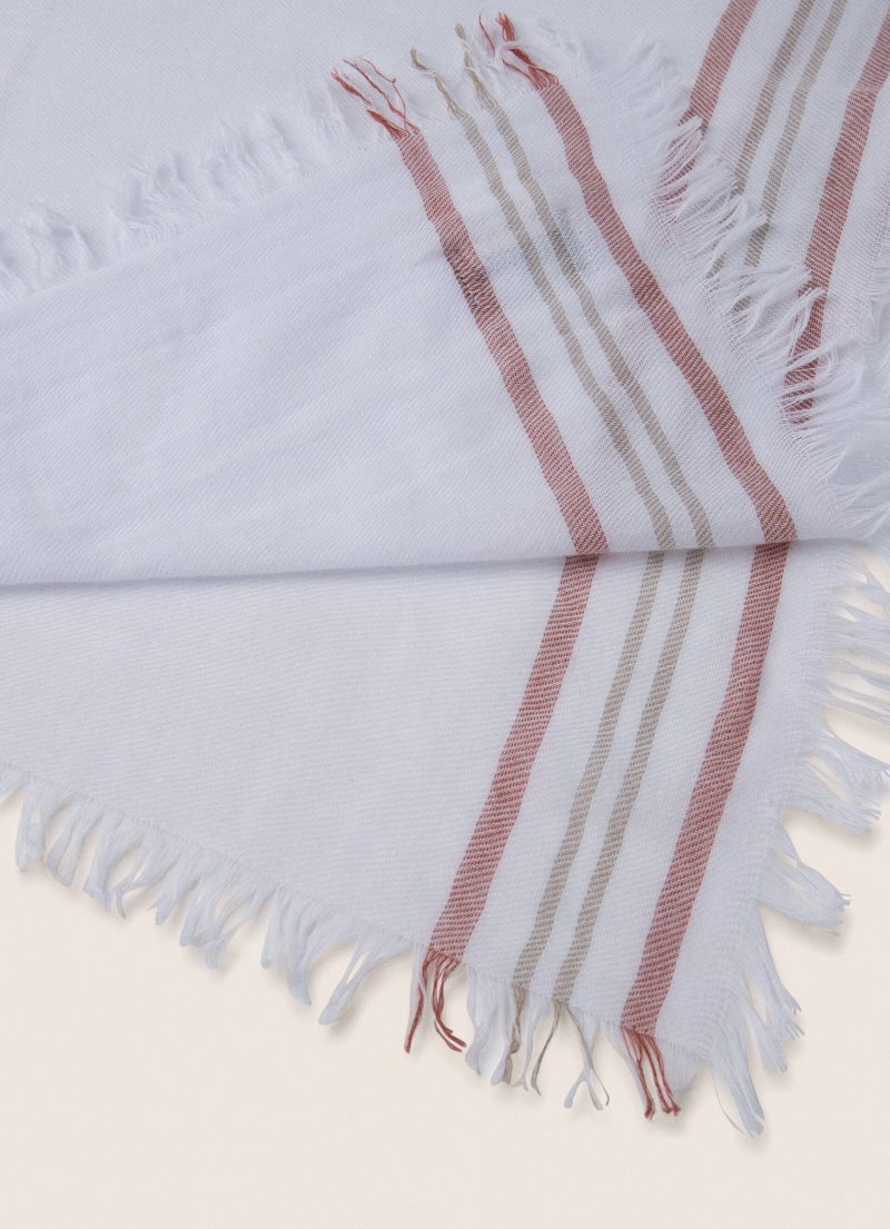 Hackett Randig Bomull Scarf Kepsar Herr Beige | ZKXVGR-739