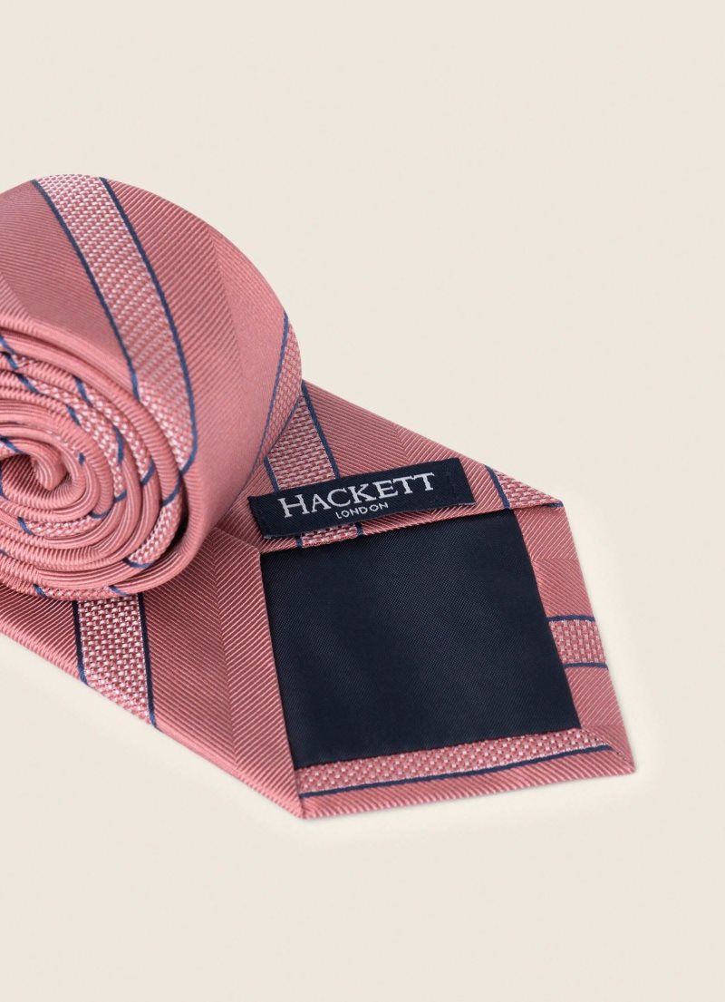 Hackett Randig Print Slipsar Herr Rosa | BUNILH-748