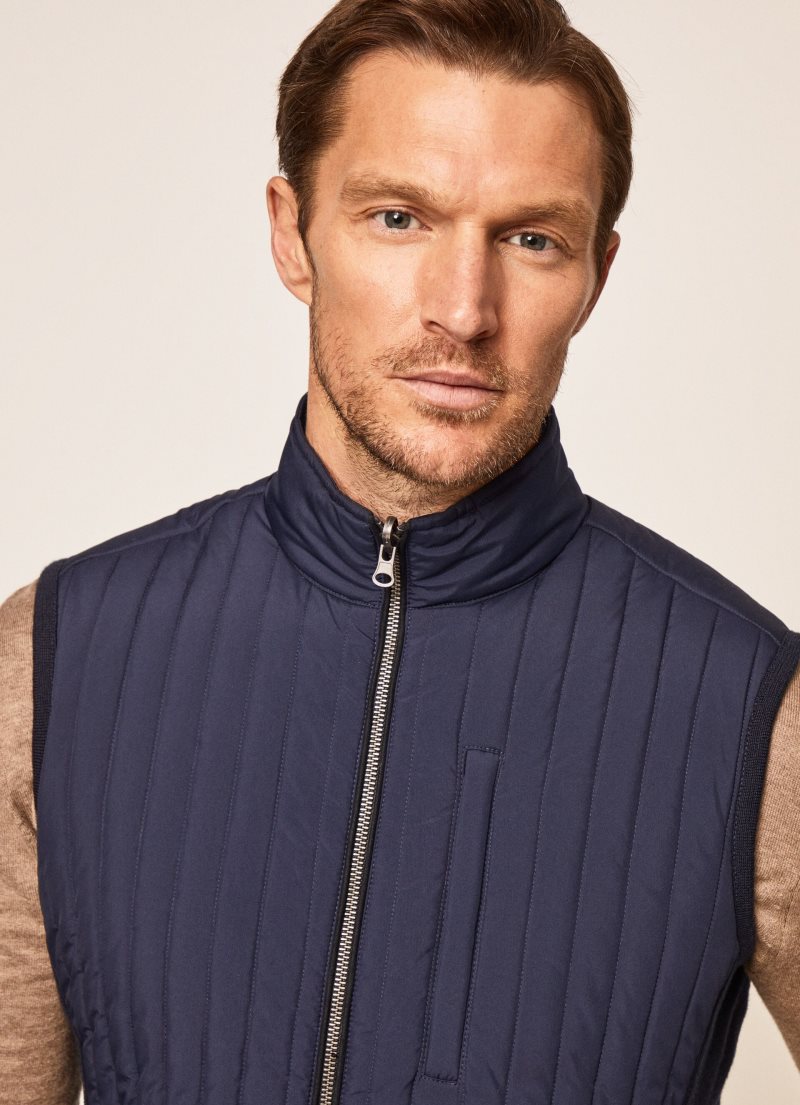 Hackett Reversible Zip Gilet Jacka Herr Marinblå | TPKIVG-561