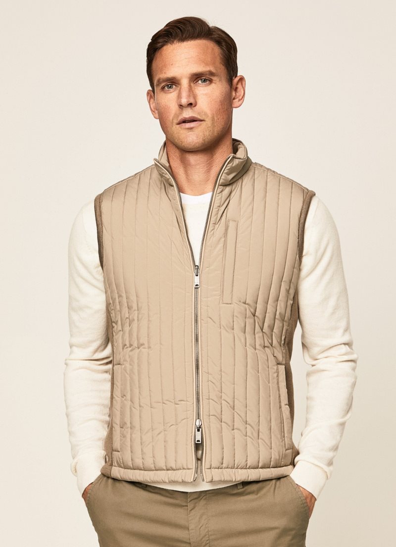 Hackett Reversible Zip Väst Herr Bruna | UAWJPL-349