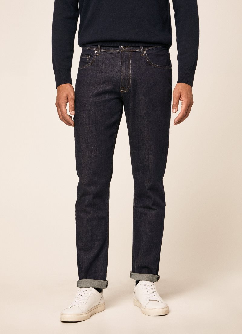 Hackett Rinse Wash Klassiska Fit Jeans Långbyxor Herr Blå | AVOPFD-087