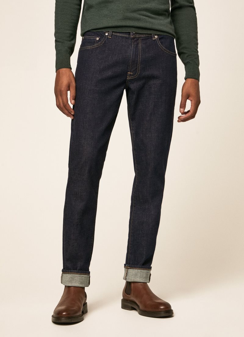 Hackett Rinse Wash Slim Fit Jeans Herr Blå | KEQNHD-689