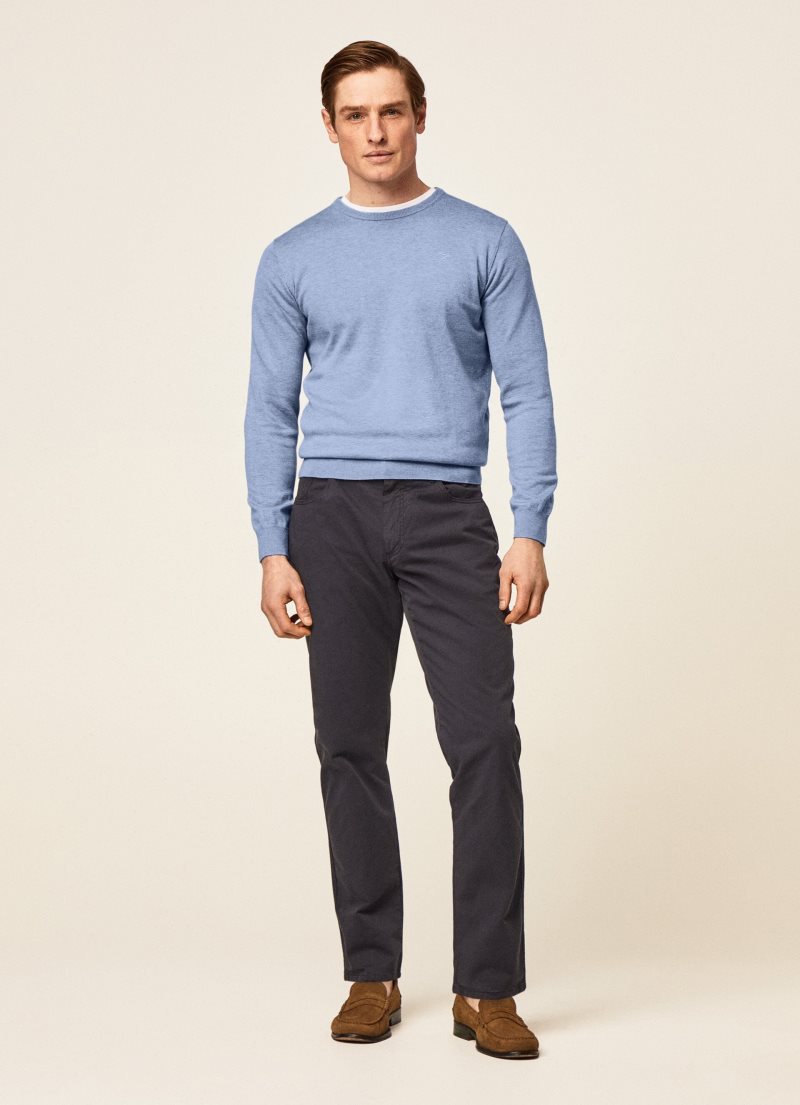 Hackett Rounded Collar Jersey Stickat Herr | MHXTDJ-234