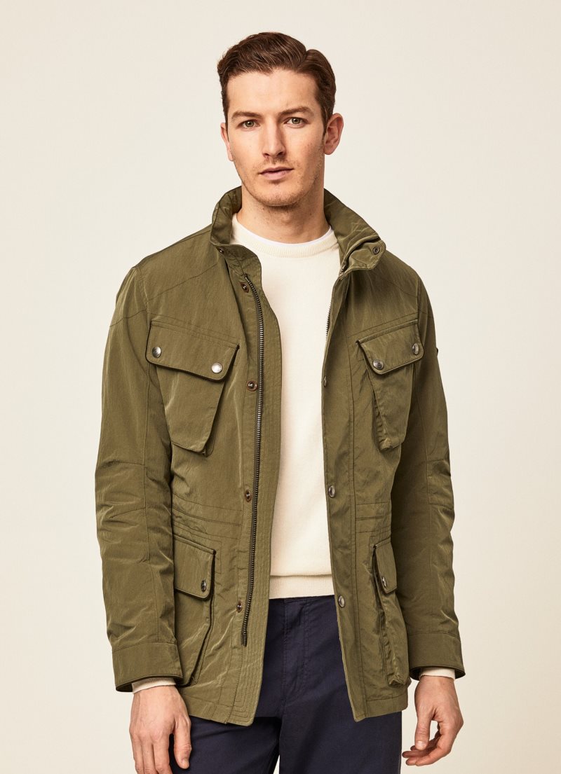 Hackett Safari Velo Jacka Herr Khaki | MCUYOP-146