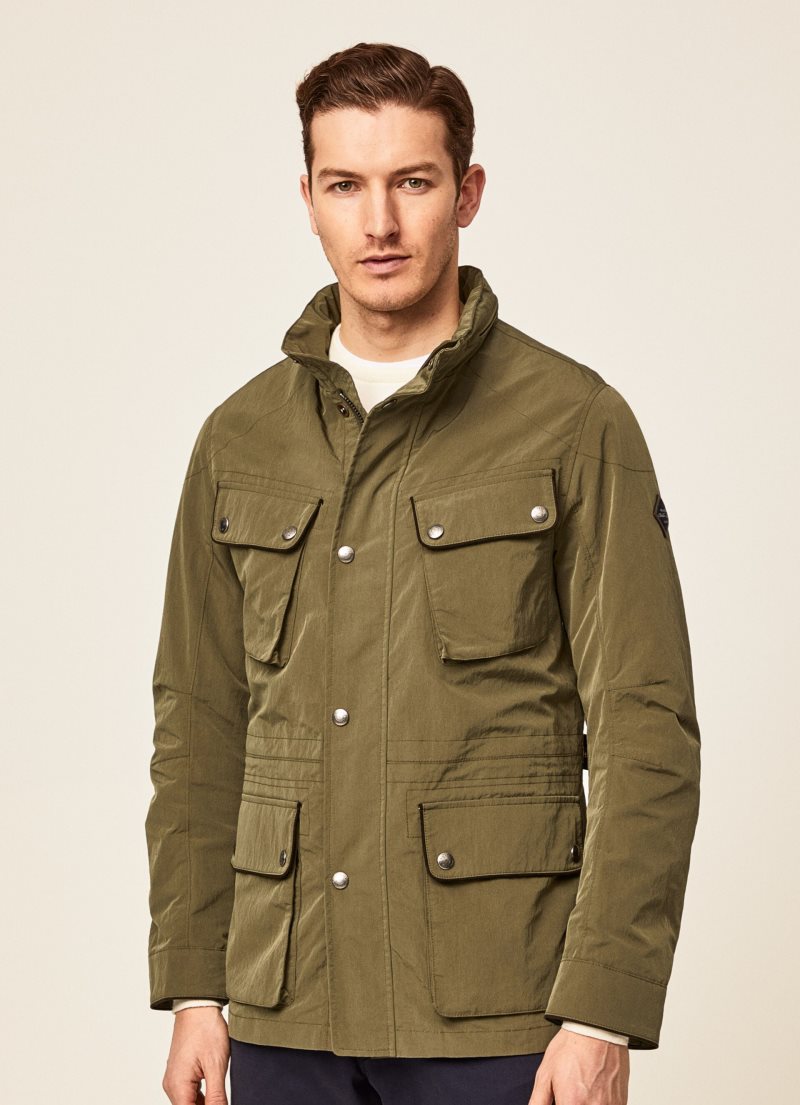 Hackett Safari Velo Jacka Herr Khaki | MCUYOP-146