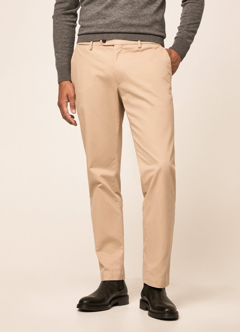 Hackett Sanderson Chino Långbyxor Herr Beige | XKJVIB-236