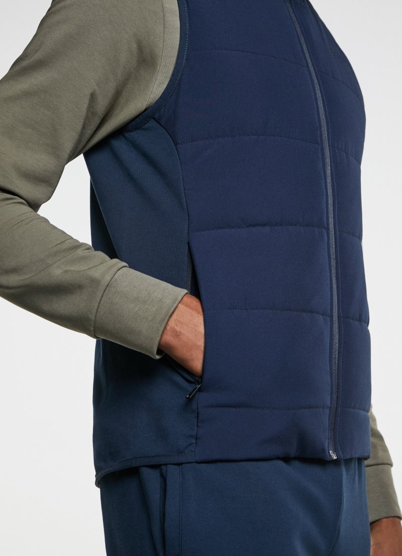 Hackett Semi-padded Waistcoat Tröjor Herr Marinblå | APQKHE-207