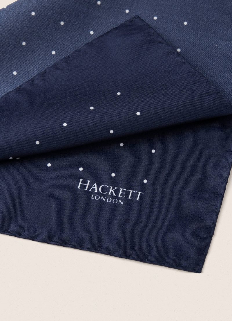 Hackett Silk Handkerchief Slipsar Herr Marinblå Vita | CEJYMV-027