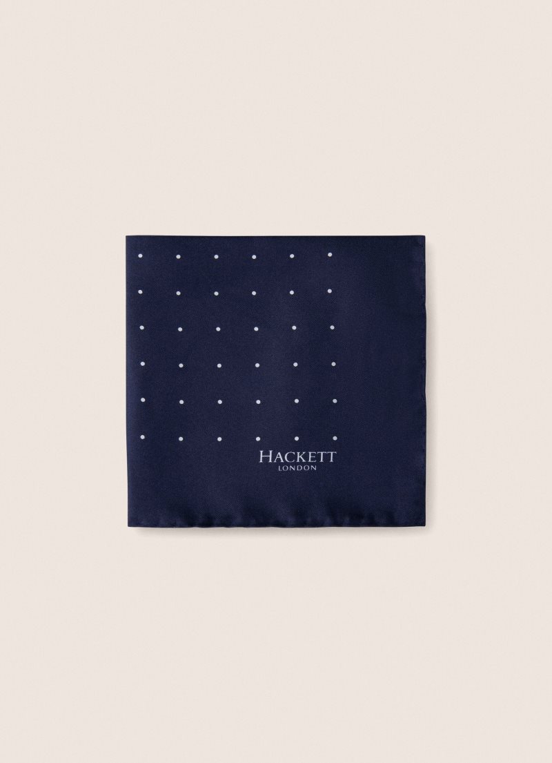 Hackett Silk Handkerchief Slipsar Herr Marinblå Vita | CEJYMV-027