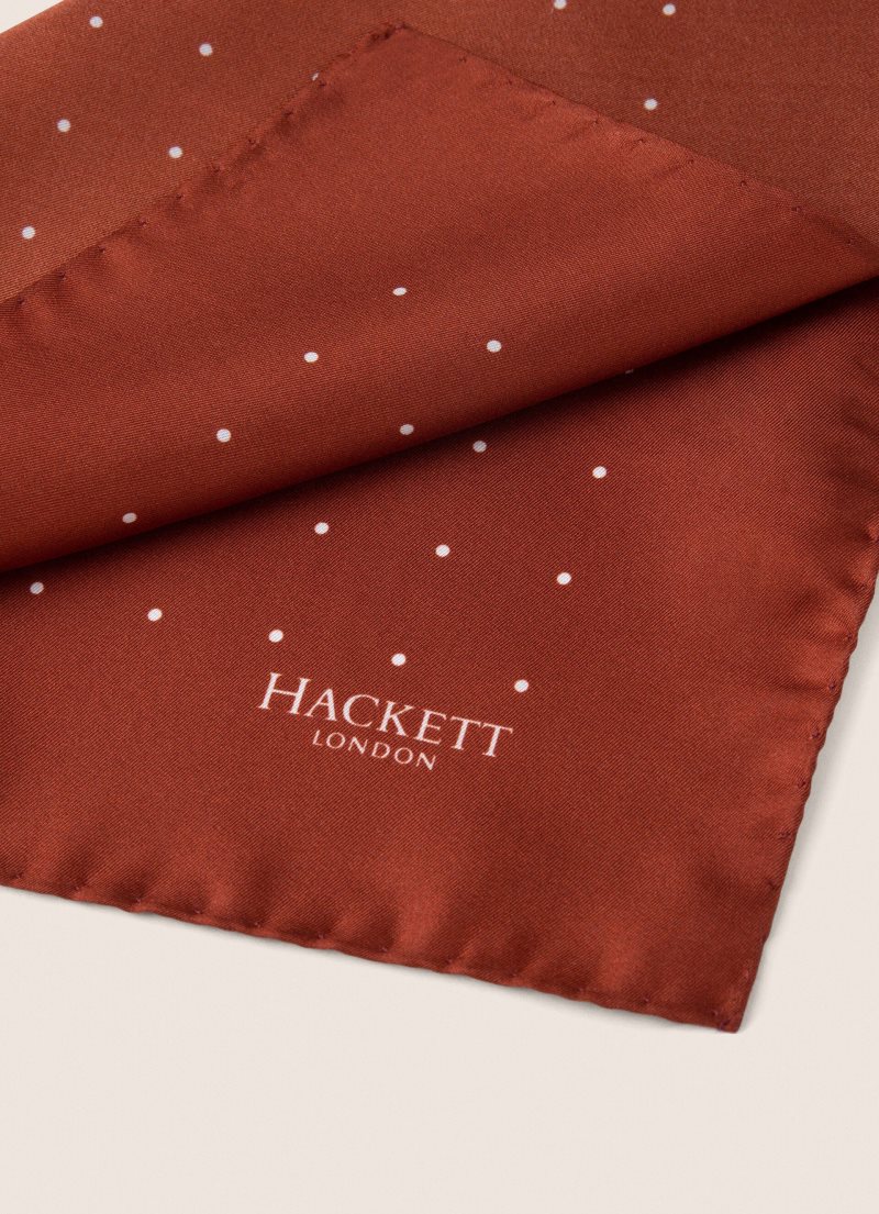 Hackett Silk Handkerchief Slipsar Herr Röda Vita | WIUFVC-864