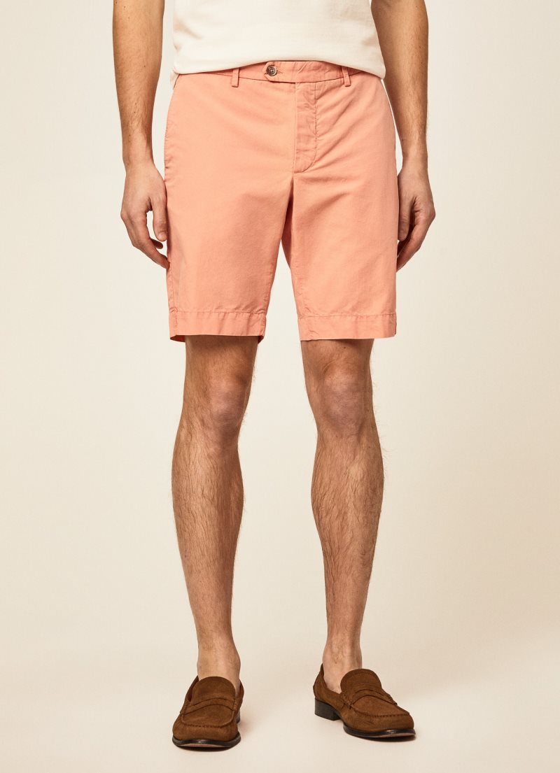 Hackett Slim Fit Bomull Linen Shorts Herr Korall | CIVBMP-493